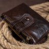 Темно-коричневий чоловічий гаманець з м'якої гладкої шкіри на кнопці Vintage (2414602) - 4