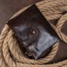 Темно-коричневий чоловічий гаманець з м'якої гладкої шкіри на кнопці Vintage (2414602) - 6