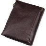 Темно-коричневий чоловічий гаманець з м'якої гладкої шкіри на кнопці Vintage (2414602) - 7