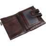 Темно-коричневий чоловічий гаманець з м'якої гладкої шкіри на кнопці Vintage (2414602) - 10