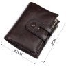 Темно-коричневий чоловічий гаманець з м'якої гладкої шкіри на кнопці Vintage (2414602) - 11