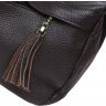 Горизонтальная кожаная сумка коричневого цвета на молнии Borsa Leather (19339) - 5