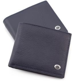 Шкіряний гаманець синього кольору без фіксації ST Leather (18811)