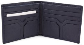 Шкіряний гаманець синього кольору без фіксації ST Leather (18811)