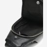 Средний мужской рюкзак-слинг из натуральной кожи флотар черного цвета Keizer (56734) - 5