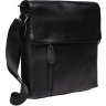 Черная мужская сумка-планшет из зернистой кожи с клапаном на магнитах Keizer (21343) - 1