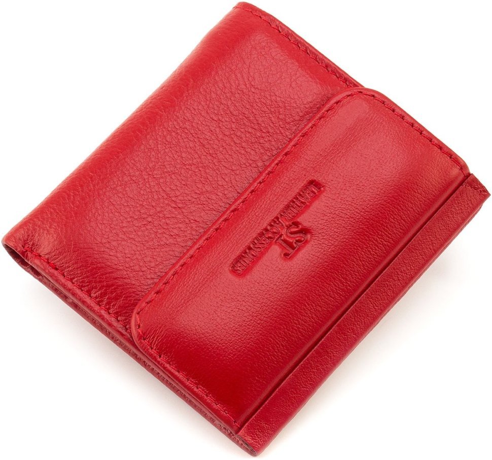 Червоний жіночий гаманець невеликого розміру з натуральної шкіри ST Leather 1767334