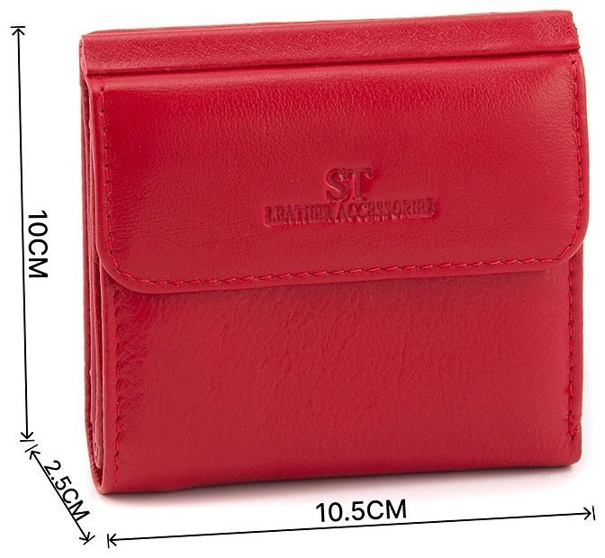 Красный женский кошелек небольшого размера из натуральной кожи ST Leather 1767334 modnotak фото №3