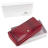 Лаковий гаманець червоного кольору на дві блискавки ST Leather (16312) - 5