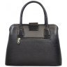 Каркасная деловая женская сумка из фактурной кожи с ручкой для носки Desisan 107434 черная modnotak фото - 2