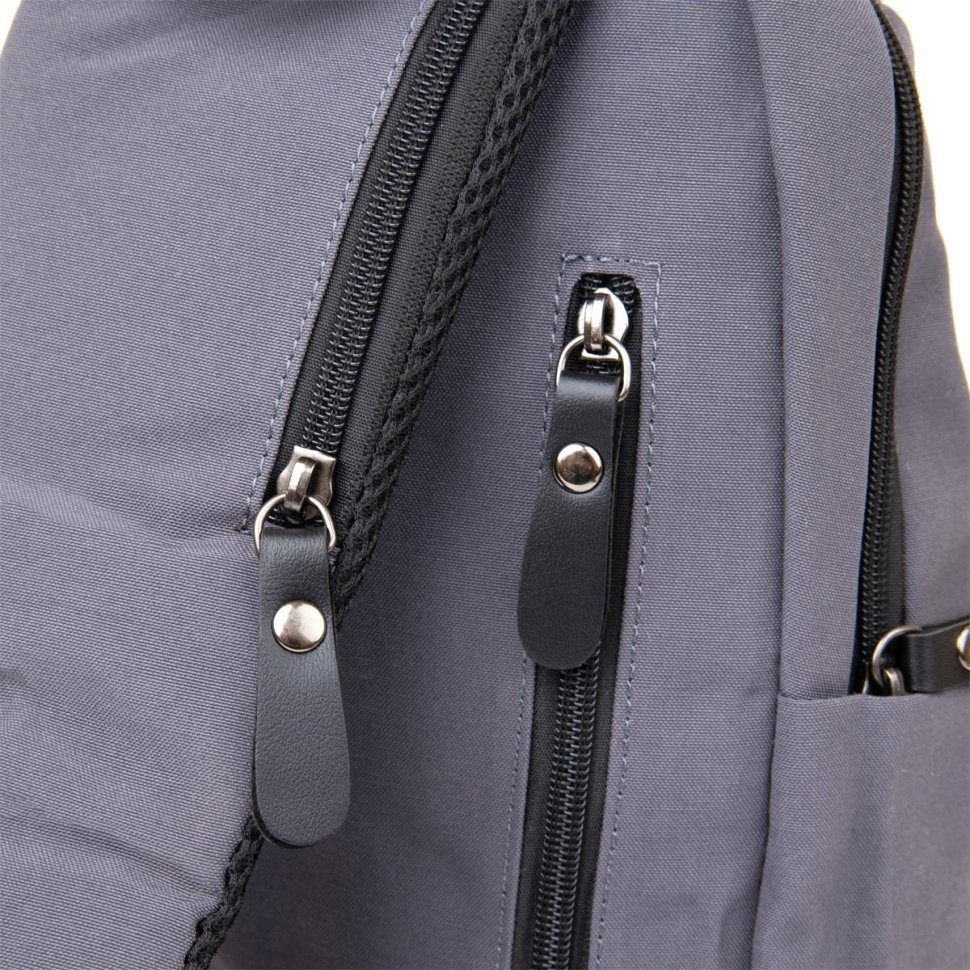 Сіра чоловіча нейлонова сумка-слінг через плече Vintage (20630)