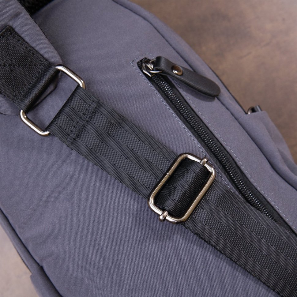Серая мужская нейлоновая сумка-слинг через плечо Vintage (20630)