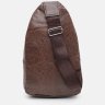 Чоловіча коричнева сумка-рюкзак із шкірозамінника через плече Monsen (22100) - 3