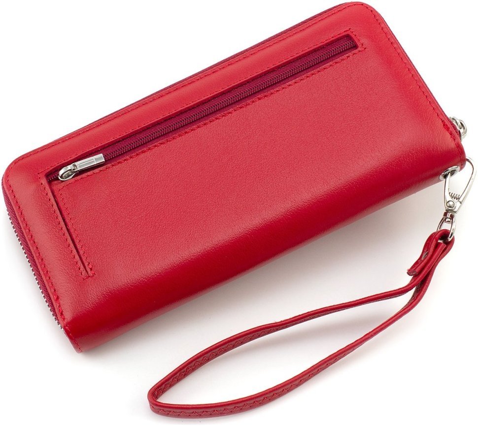 Червоний жіночий гаманець із натуральної шкіри горизонтального типу ST Leather 1767434