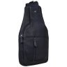 Мужскaя вертикальная сумка-слинг из натуральной черной кожи Tavinchi 77534 - 1