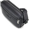 Небольшая горизонтальная кожаная мужская сумка через плечо в черном цвете Tom Stone 77734 - 6