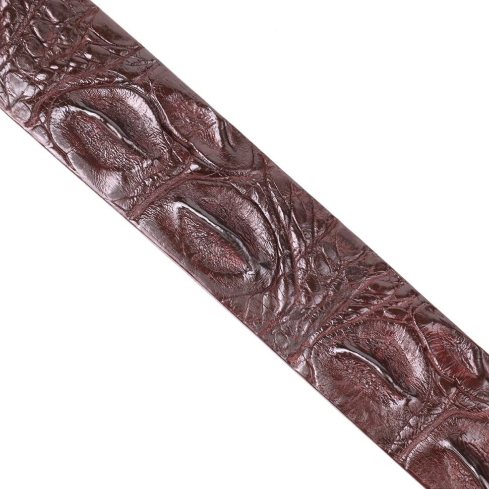 Модний ремінь-автомат з коричневої шкіри крокодила CROCODILE LEATHER (024-18240) фото №10 Модний ремінь-автомат з коричневої шкіри крокодила CROCODILE LEATHER (024-18240) modnotak фото №10