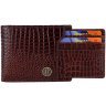 Стильное мужское портмоне из кожи под фактуру крокодила со съемным блоком для карт Hammonds Flycatcher HF577 коричневого цвета 108034 modnotak фото - 2