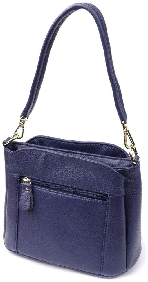 Повседневная женская сумка из натуральной фактурной кожи через плечо Vintage 98134 чинего цвета modnotak фото №2