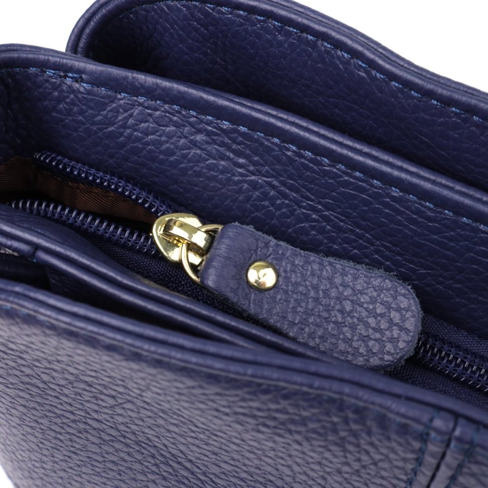 Повседневная женская сумка из натуральной фактурной кожи через плечо Vintage 98134 чинего цвета modnotak фото №7