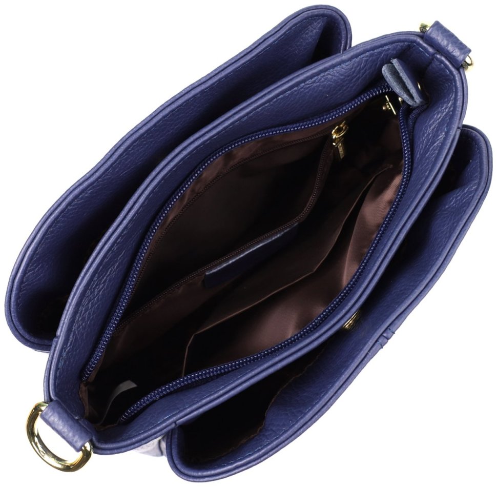 Повседневная женская сумка из натуральной фактурной кожи через плечо Vintage 98134 чинего цвета modnotak фото №8