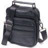 Середня чоловіча сумка-барсетка із натуральної шкіри чорного кольору Vintage 2421270 - 1