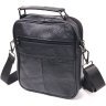 Середня чоловіча сумка-барсетка із натуральної шкіри чорного кольору Vintage 2421270 - 2