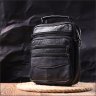 Середня чоловіча сумка-барсетка із натуральної шкіри чорного кольору Vintage 2421270 - 7
