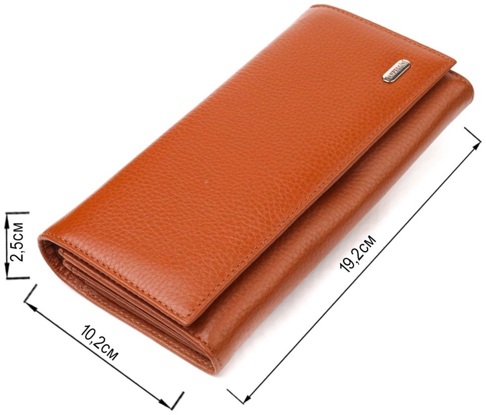 Місткий світло-коричневий жіночий гаманець з натуральної шкіри з монетницею CANPELLINI (2421524) modnotak фото №9