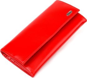 Красный женский кошелек из натуральной гладкой кожи с клапаном CANPELLINI (2421626)