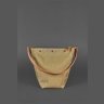 Жіноча сумка середнього розміру із плетеної шкіри крейзі хорс світло-коричневого кольору BlankNote Пазл M 78734 - 5