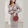 Кругла жіноча сумка-кроссбоді із натуральної шкіри бордового кольору BlankNote Бон-Бон 78834 - 3