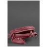 Кругла жіноча сумка-кроссбоді із натуральної шкіри бордового кольору BlankNote Бон-Бон 78834 - 5