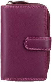 Вертикальный женский кошелек из натуральной кожи фиолетового цвета с RFID - Visconti Carmelo 68934