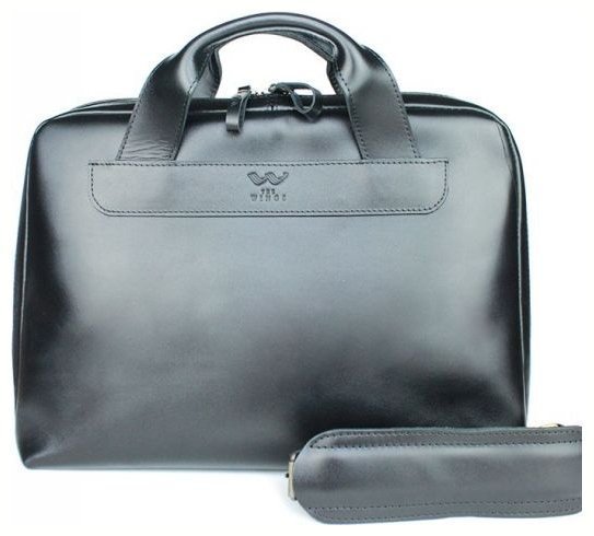 Деловая мужская сумка из гладкой кожи черного цвета BlankNote Briefcase 78934 modnotak фото №1