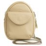 Женская бежевая плечевая мини-сумочка из натуральной фактурной кожи BlankNote Kroha 79034 - 1