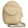 Женская бежевая плечевая мини-сумочка из натуральной фактурной кожи BlankNote Kroha 79034 - 2