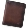Миниатюрное мужское портмоне из натуральной кожи коричневого цвета без монетницы Visconti David 69134 - 1