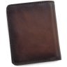 Миниатюрное мужское портмоне из натуральной кожи коричневого цвета без монетницы Visconti David 69134 - 3