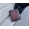 Миниатюрное мужское портмоне из натуральной кожи коричневого цвета без монетницы Visconti David 69134 - 13