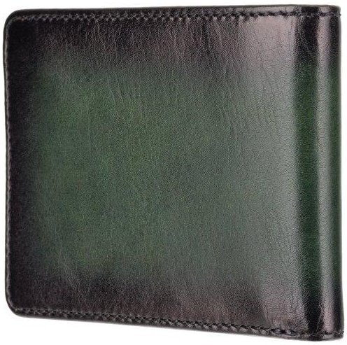 Мужское портмоне из натуральной кожи темно-зеленого цвета без застежки Visconti Roland 69234