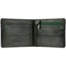 Мужское портмоне из натуральной кожи темно-зеленого цвета без застежки Visconti Roland 69234 - 5