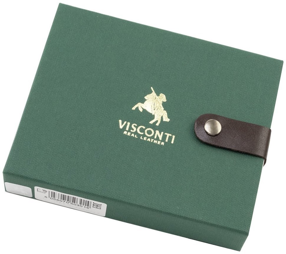 Мужское портмоне из натуральной кожи темно-зеленого цвета без застежки Visconti Roland 69234 modnotak фото №6