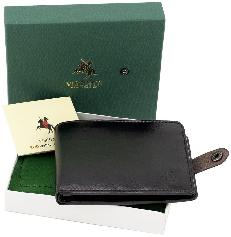 Мужское портмоне из натуральной кожи темно-зеленого цвета без застежки Visconti Roland 69234 modnotak фото №7
