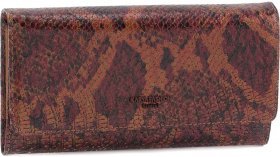 Глянцевий жіночий гаманець великого розміру з натуральної шкіри під змію KARYA (15566)