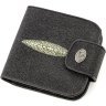 Компактний гаманець чорного кольору зі шкіри ската STINGRAY LEATHER (024-18561) - 1