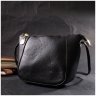 Невелика жіноча сумка через плече з натуральної шкіри чорного кольору Vintage 2422298 - 7