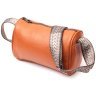 Руда жіноча сумка з натуральної шкіри флотар із текстильним ремінцем Vintage 2422398 - 1