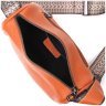 Руда жіноча сумка з натуральної шкіри флотар із текстильним ремінцем Vintage 2422398 - 4