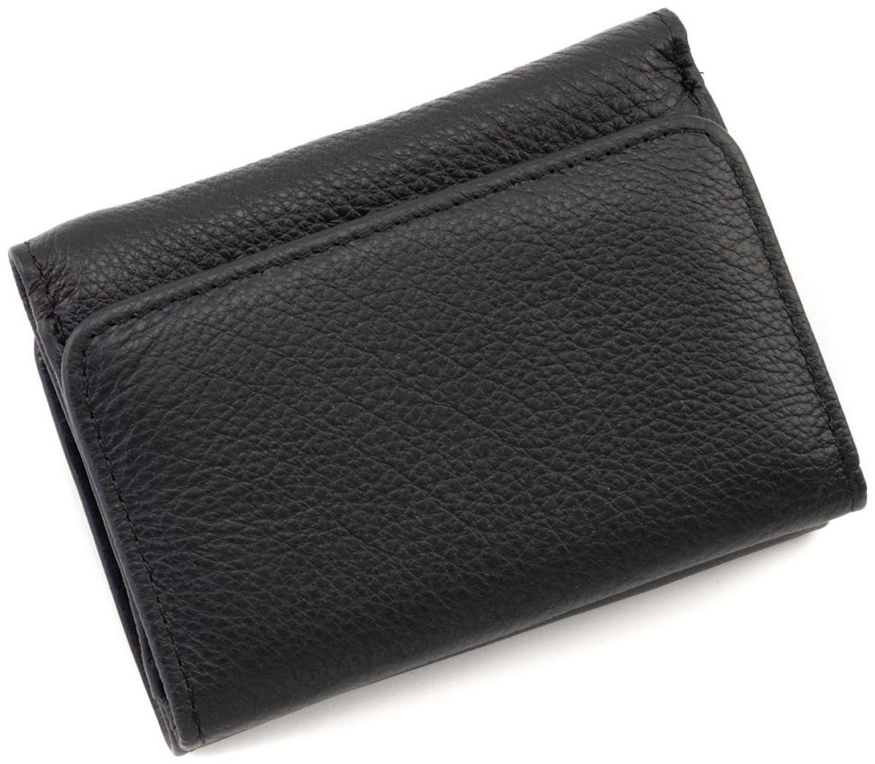 Женский кожаный маленький кошелек на магните ST Leather 90835 черный цвет modnotak фото №4